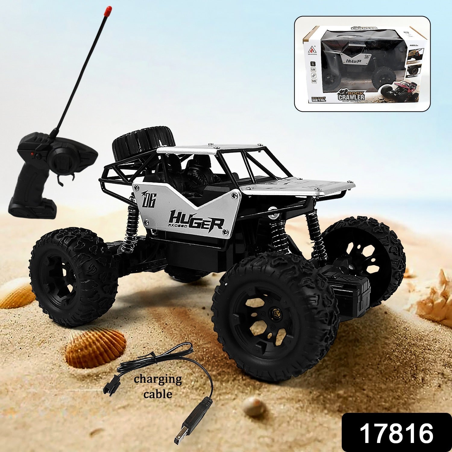 Rock Crawler Monster RC Truck All Terrain Stunt Racing Car Rechargeable Indoor Outdoor Toy Car - infinityexculsivestore.com