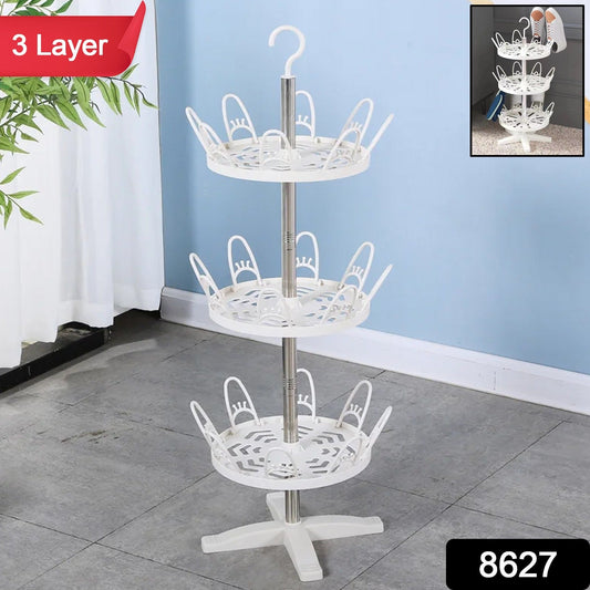 Rotating Shoe Rack, 3 Layer/ 3 Tier Rotating Shoe Rack (1 Pc) - infinityexculsivestore.com