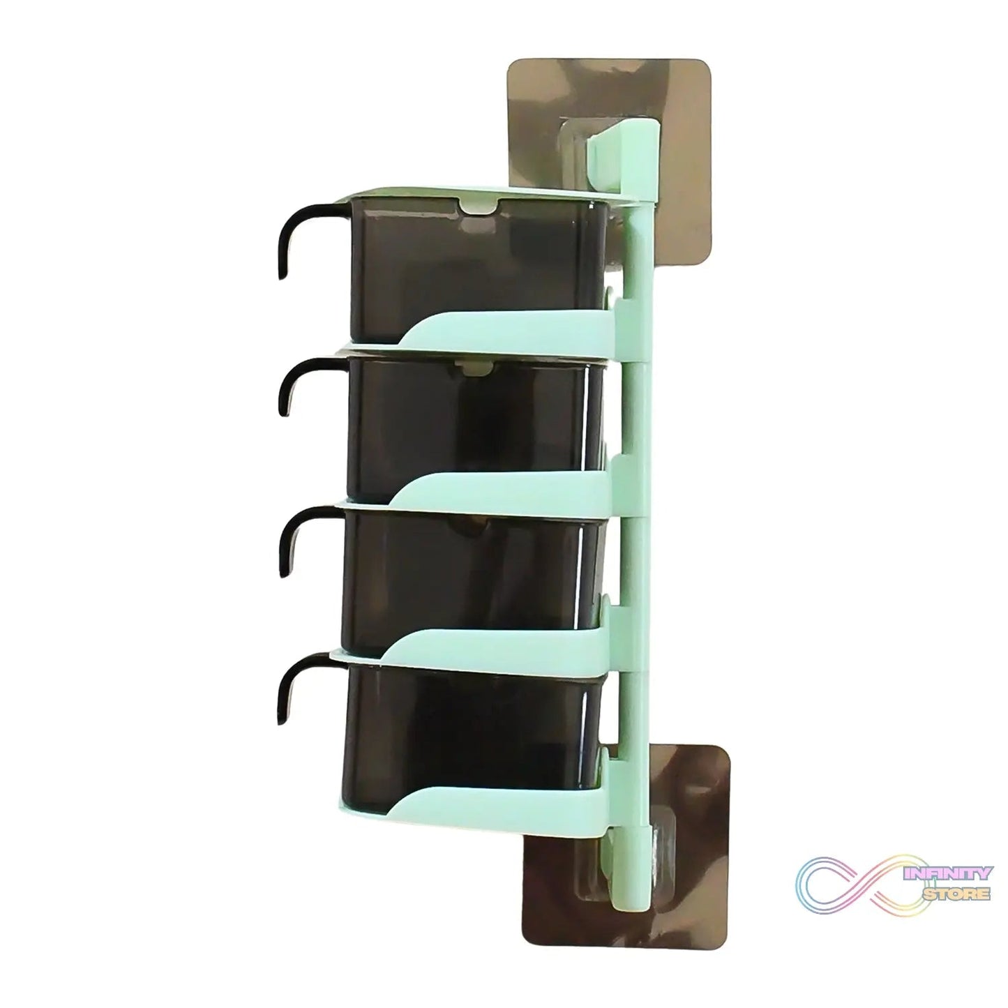Rotating Spice Jars Vertical Rotatable Seasoning Box 5 Section / Tier With 5 Spoon (1 Set) - infinityexculsivestore.com