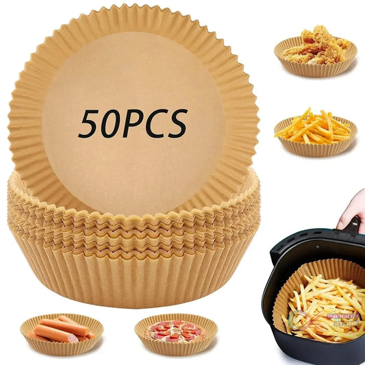 Round Air Fryer Disposable Paper Liner (50 Pcs Set / 160mmx45mm) - infinityexculsivestore.com