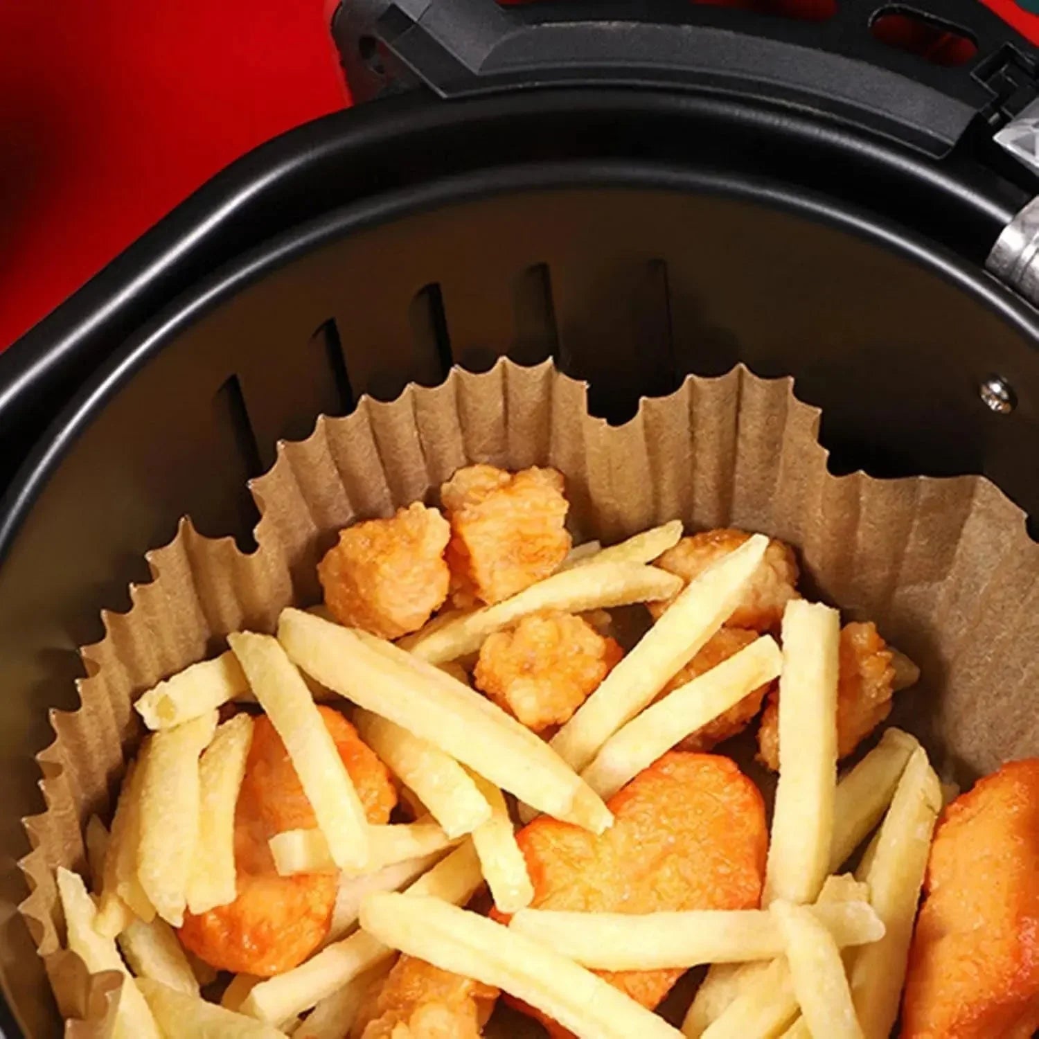 Round Air Fryer Disposable Paper Liner (50 Pcs Set / 160mmx45mm) - infinityexculsivestore.com