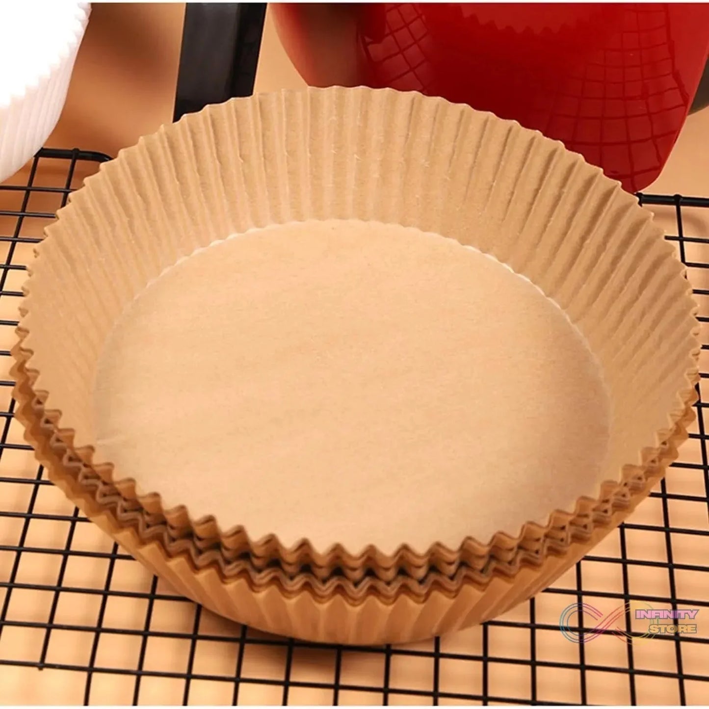 Round Air Fryer Disposable Paper Liner (50 Pcs Set / 160mmx45mm) - infinityexculsivestore.com