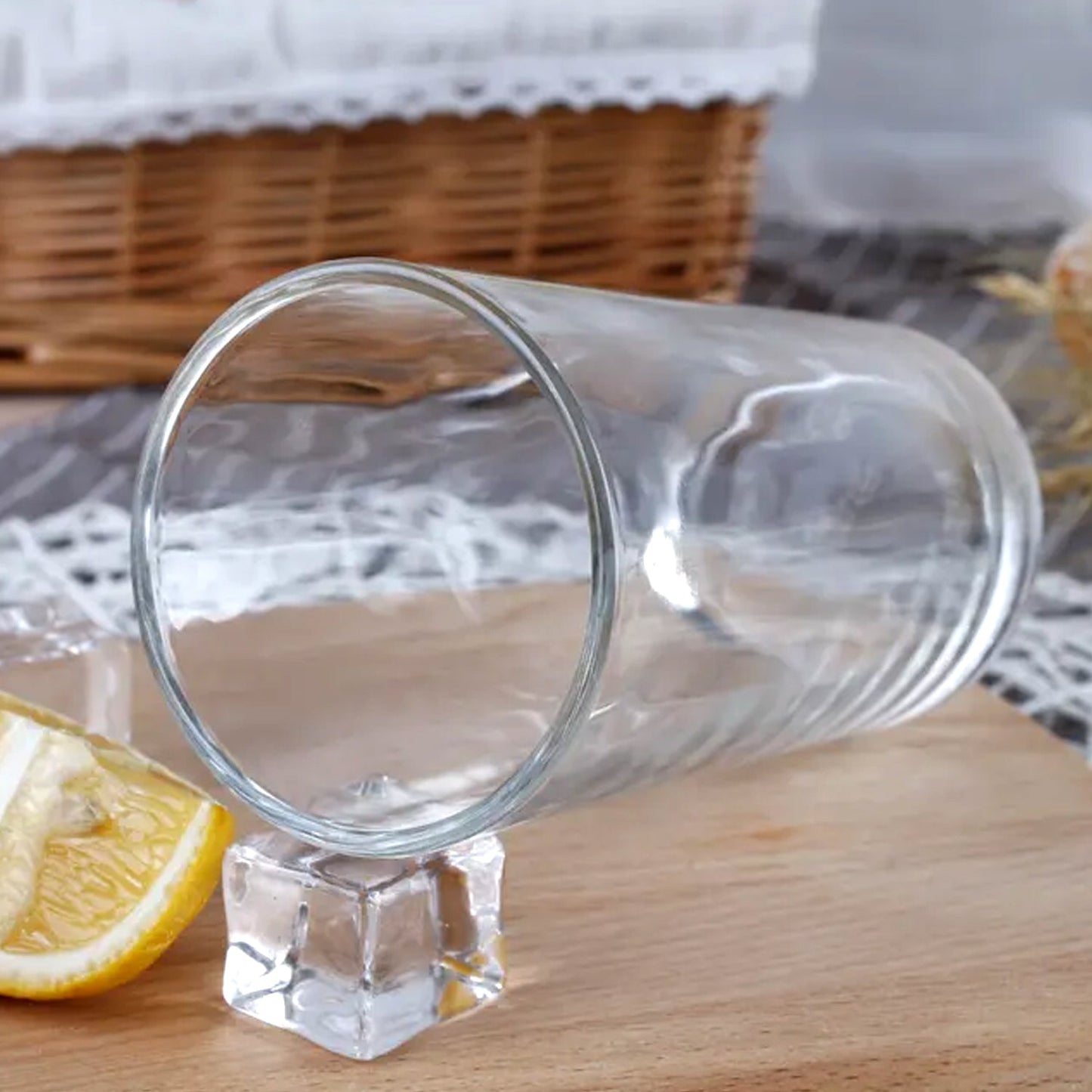 Round Clear Plastic Water Glass Juice Beer Wine Plastic Unbreakable Transparent Glass Set ( 300ml 6pc ) - infinityexculsivestore.com