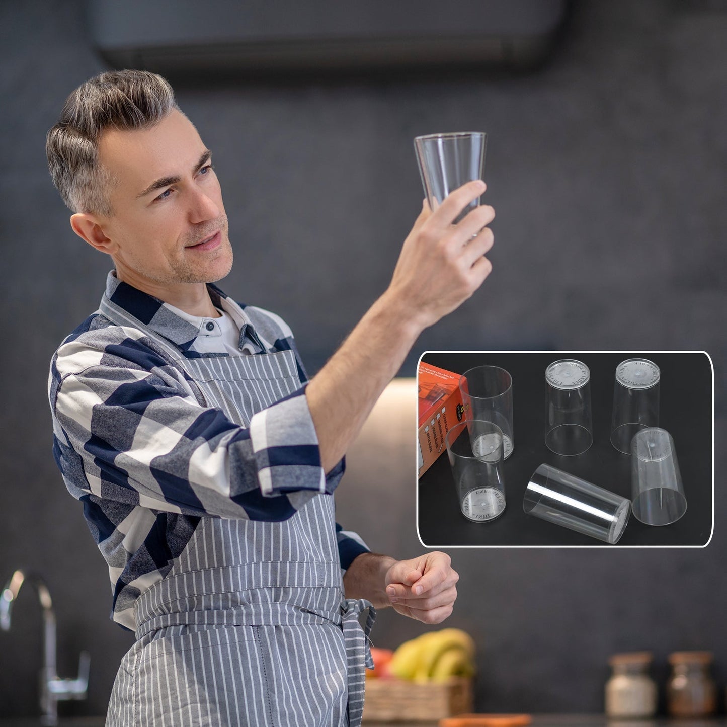 Round Clear Plastic Water Glass Juice Beer Wine Plastic Unbreakable Transparent Glass Set ( 300ml 6pc ) - infinityexculsivestore.com