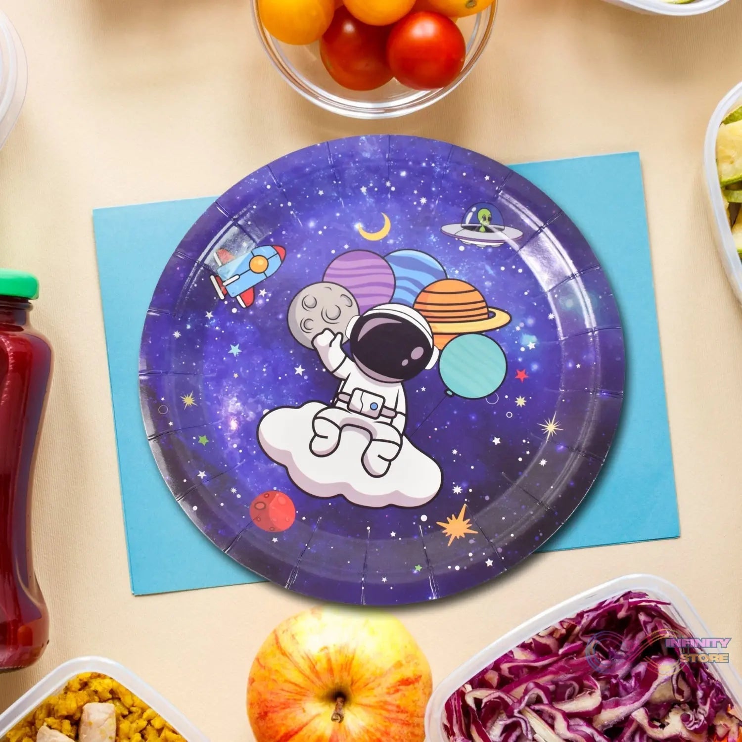 Round Plates Disposable Paper Plates Happy Birthday, Gift (10 Pcs Set / Mix Design) - infinityexculsivestore.com