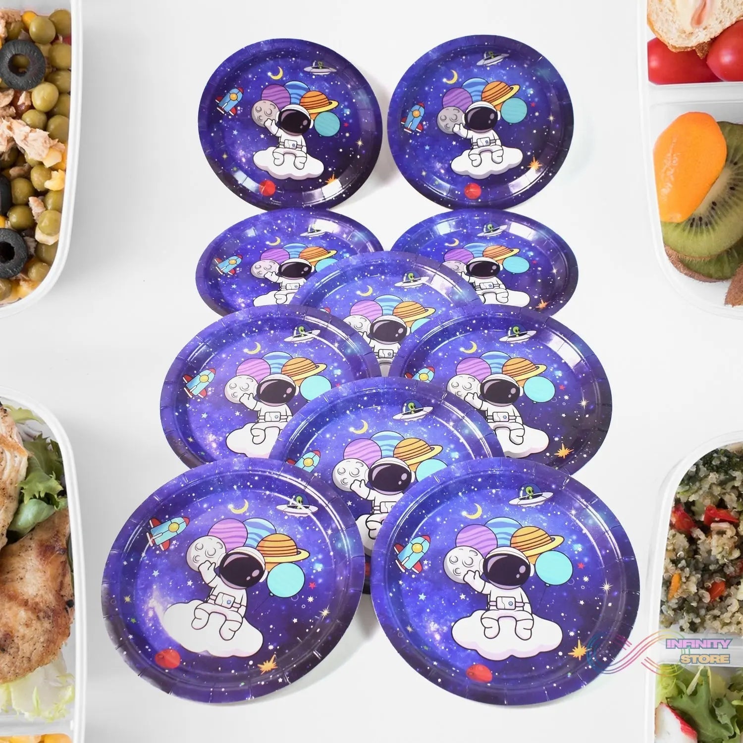 Round Plates Disposable Paper Plates Happy Birthday, Gift (10 Pcs Set / Mix Design) - infinityexculsivestore.com