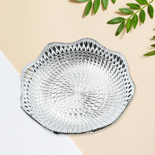 Round Serving Tray, Traditional Serving Tray, Multipurpose Serving Tray, Decorative Serving Platters, Mukhwas Serving Tray (1 Pc) - infinityexculsivestore.com