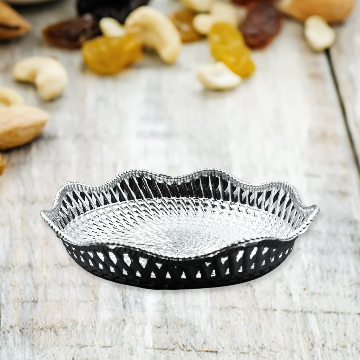 Round Serving Tray, Traditional Serving Tray, Multipurpose Serving Tray, Decorative Serving Platters, Mukhwas Serving Tray (1 Pc) - infinityexculsivestore.com