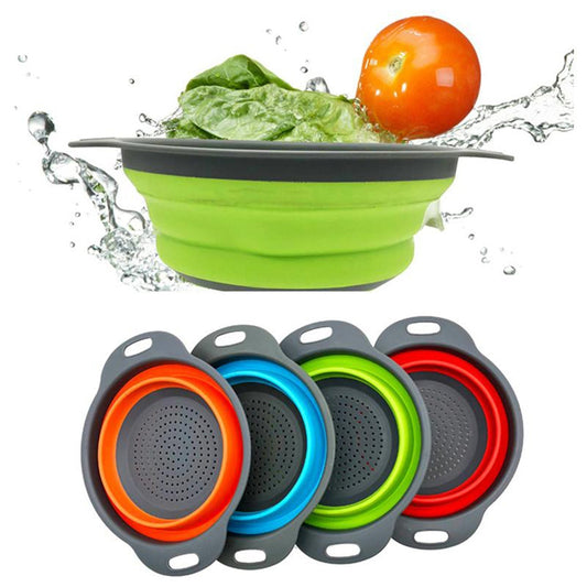 Round Sili Strain used in all kinds of household and official kitchen purposes as a Foldable utensil. - infinityexculsivestore.com