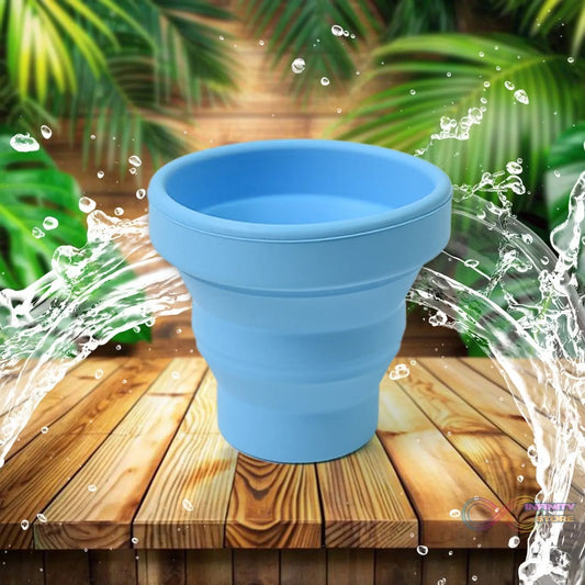 Round Silicone Foldable Glass, Foldable Travel Mug Without Lid (1 Pc) - infinityexculsivestore.com