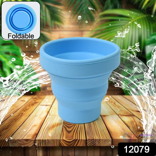 Round Silicone Foldable Glass, Foldable Travel Mug Without Lid (1 Pc) - infinityexculsivestore.com