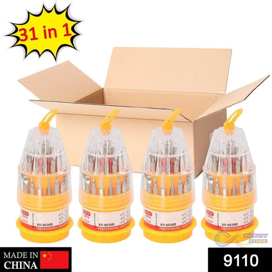 (SET OF 4PC) SCREWDRIVER SET, STEEL 31 IN 1 WITH 30 SCREWDRIVER BITS, PROFESSIONAL MAGNETIC DRIVER SET - infinityexculsivestore.com