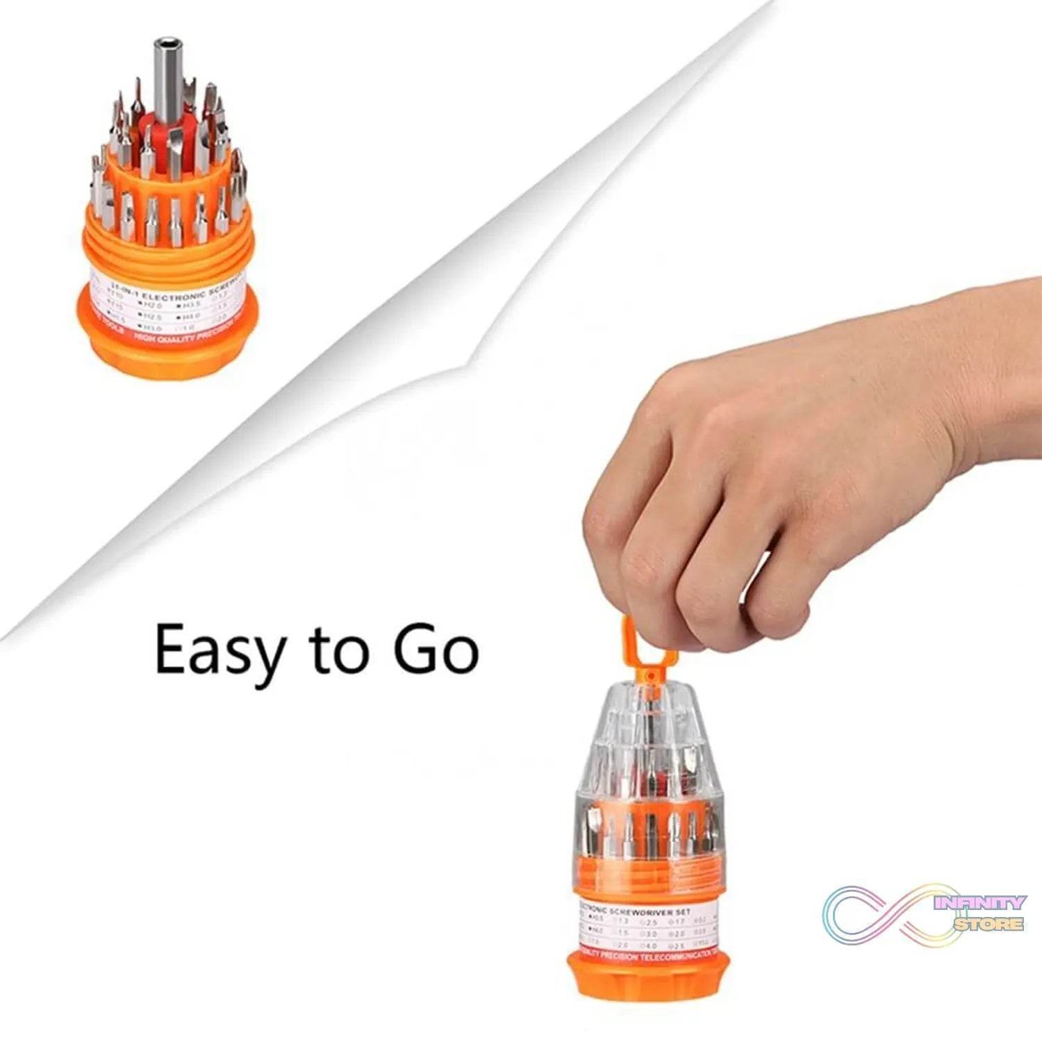 (SET OF 4PC) SCREWDRIVER SET, STEEL 31 IN 1 WITH 30 SCREWDRIVER BITS, PROFESSIONAL MAGNETIC DRIVER SET - infinityexculsivestore.com