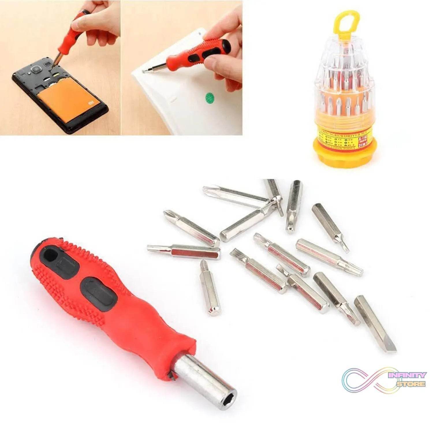 (SET OF 4PC) SCREWDRIVER SET, STEEL 31 IN 1 WITH 30 SCREWDRIVER BITS, PROFESSIONAL MAGNETIC DRIVER SET - infinityexculsivestore.com