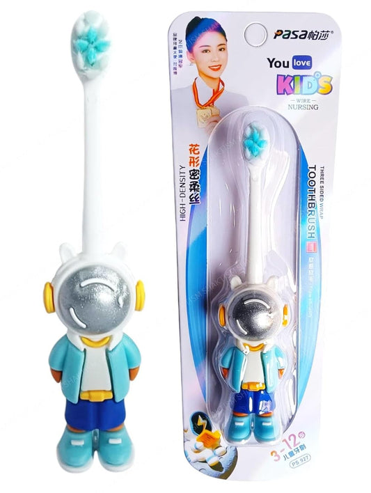 SHAKTISM Kids Toothbrush Space Astronaut Design Soft Tooth Brush, Extra Microfiber Soft Bristles for Children,Kids Oral Health Care 3 - 12 Years Random Colour 1Pcs - infinityexculsivestore.com