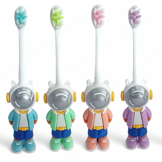 SHAKTISM Kids Toothbrush Space Astronaut Design Soft Tooth Brush, Extra Microfiber Soft Bristles for Children,Kids Oral Health Care 3 - 12 Years Random Colour 1Pcs - infinityexculsivestore.com