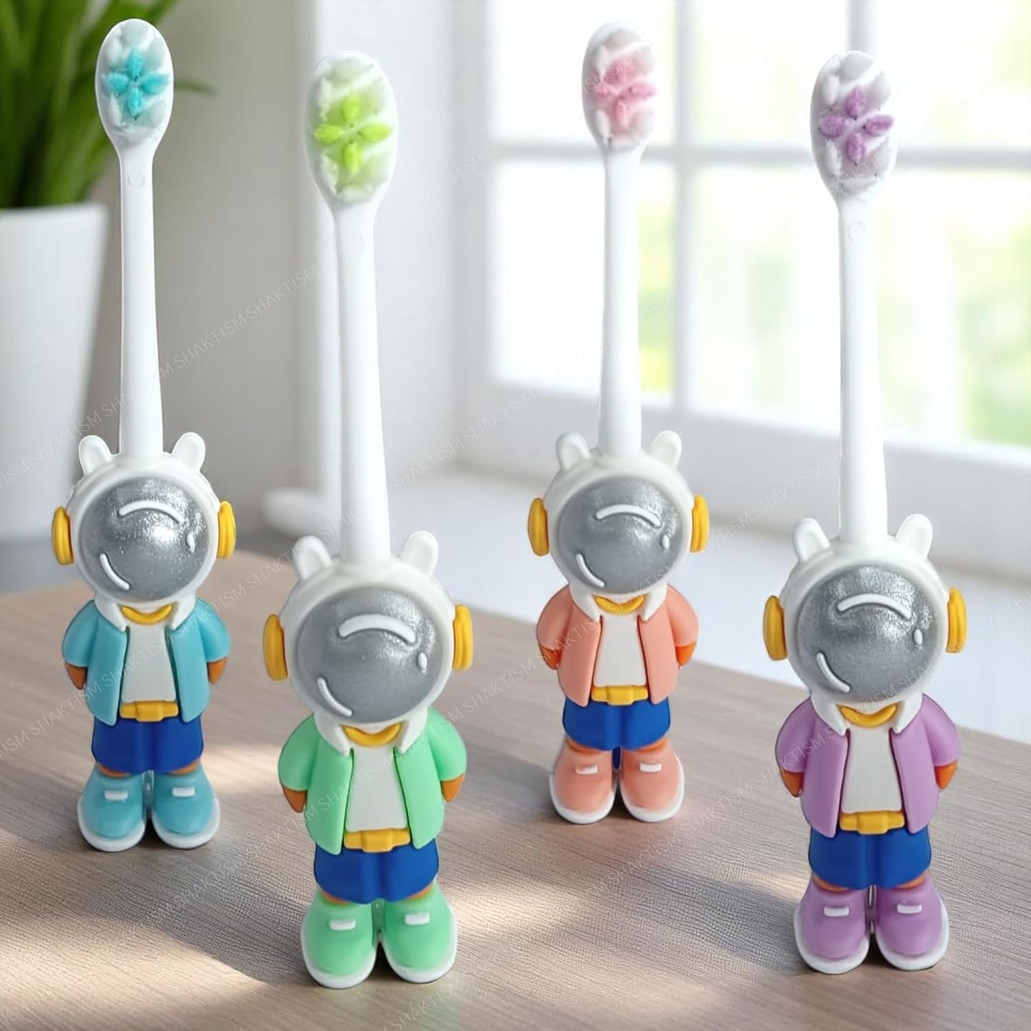 SHAKTISM Kids Toothbrush Space Astronaut Design Soft Tooth Brush, Extra Microfiber Soft Bristles for Children,Kids Oral Health Care 3 - 12 Years Random Colour 1Pcs - infinityexculsivestore.com