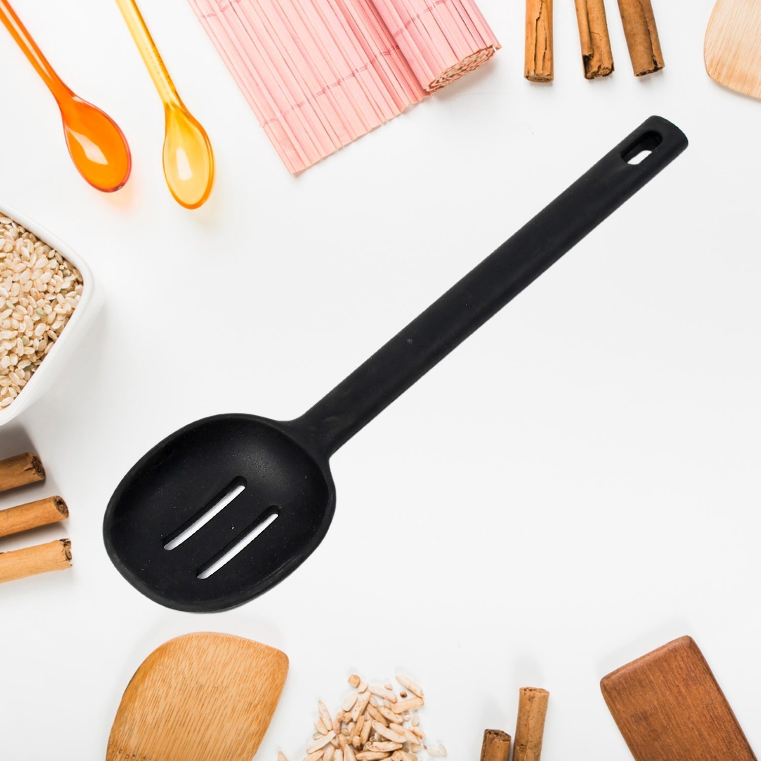 SILICON NON - STICK HEAT RESISTANT KITCHEN ITEM PREMIUM SPOON ( 1PC ) - infinityexculsivestore.com