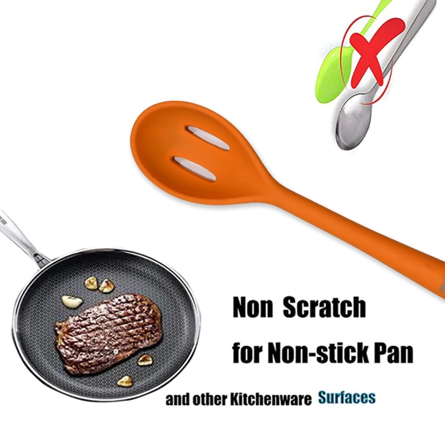 SILICON NON - STICK HEAT RESISTANT KITCHEN ITEM PREMIUM SPOON ( 1PC ). - infinityexculsivestore.com