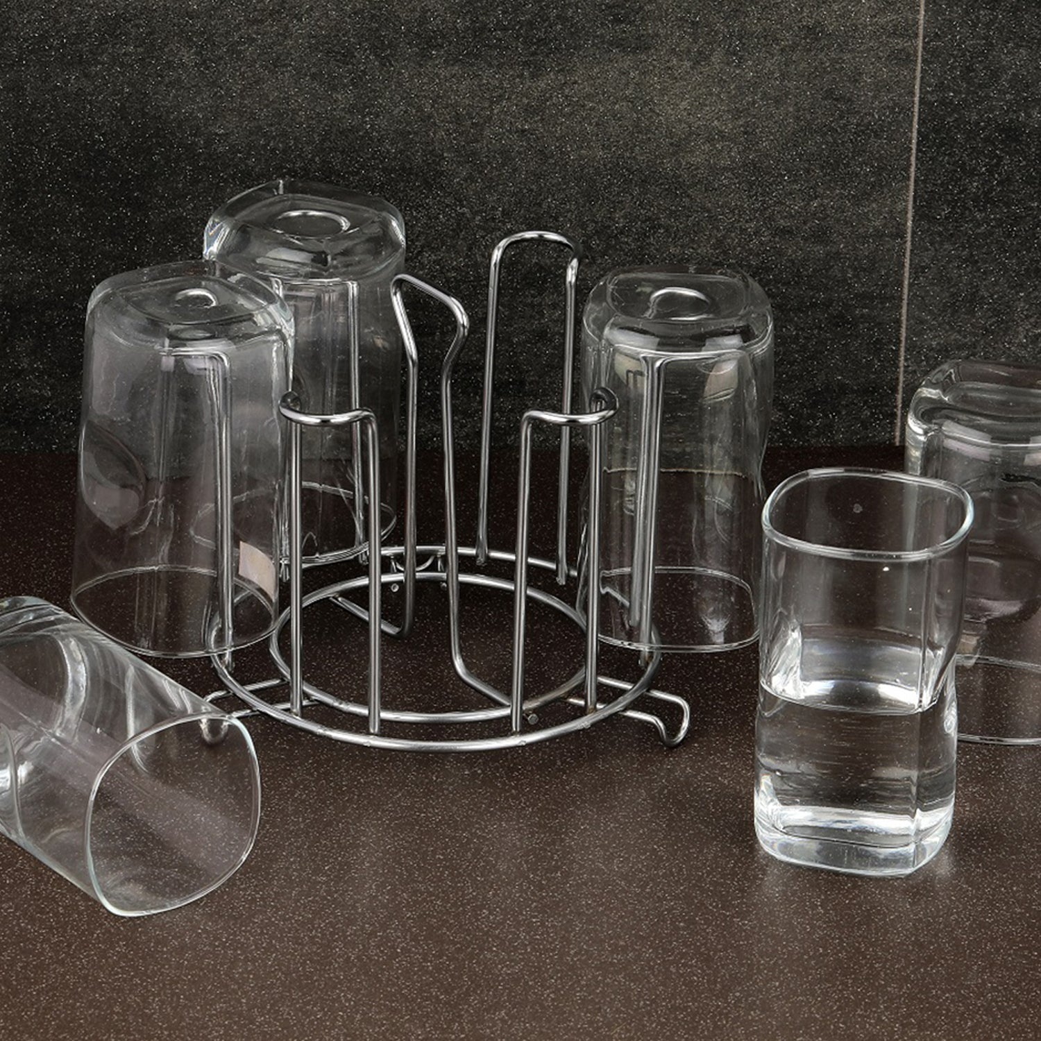 SS Round Glass Stand used for holding sensitive glasses and all present in all kinds of kitchens of official and household places etc. - infinityexculsivestore.com