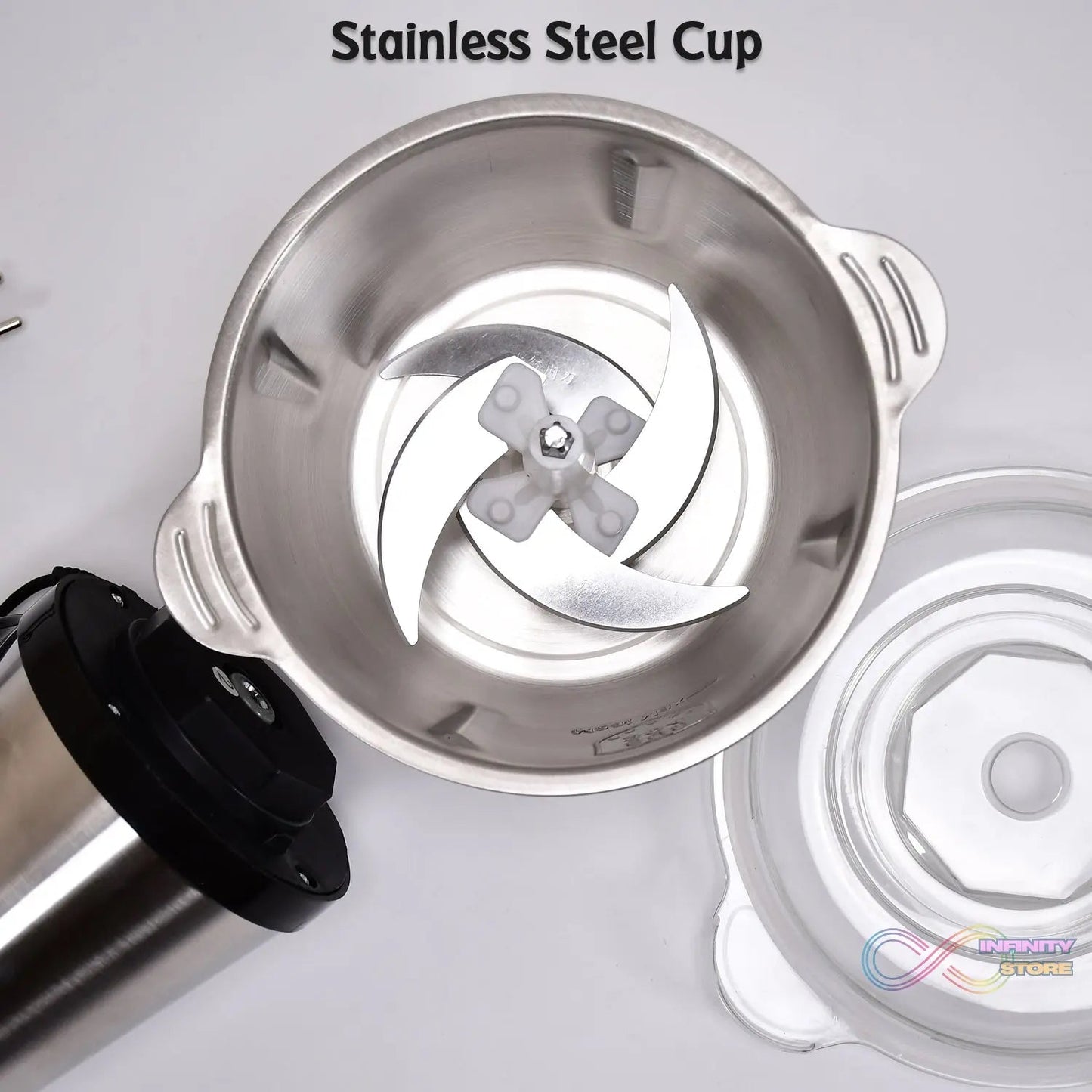 STAINLESS STEEL ELECTRIC MEAT GRINDERS WITH BOWL HEAVY FOR KITCHEN FOOD CHOPPER, MEAT, VEGETABLES, ONION , GARLIC SLICER DICER, FRUIT & NUTS BLENDER (2L, 250WATTS) - infinityexculsivestore.com