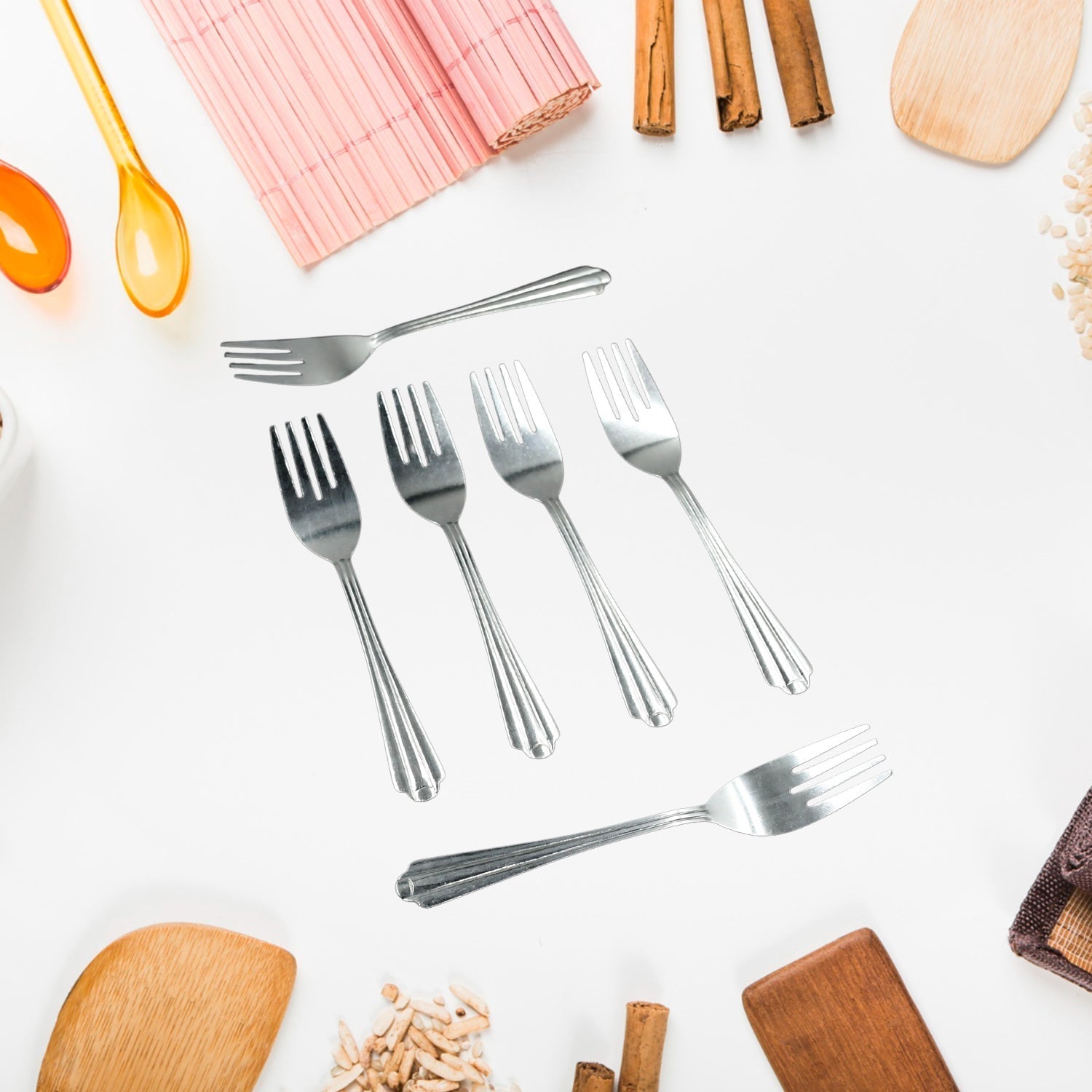 STEEL FORKS SET OF 6 - FORK SET FOR HOME AND KITCHEN FORK HIGH QUALITY PREMIUM FORK SET (6 PC SET ) - infinityexculsivestore.com