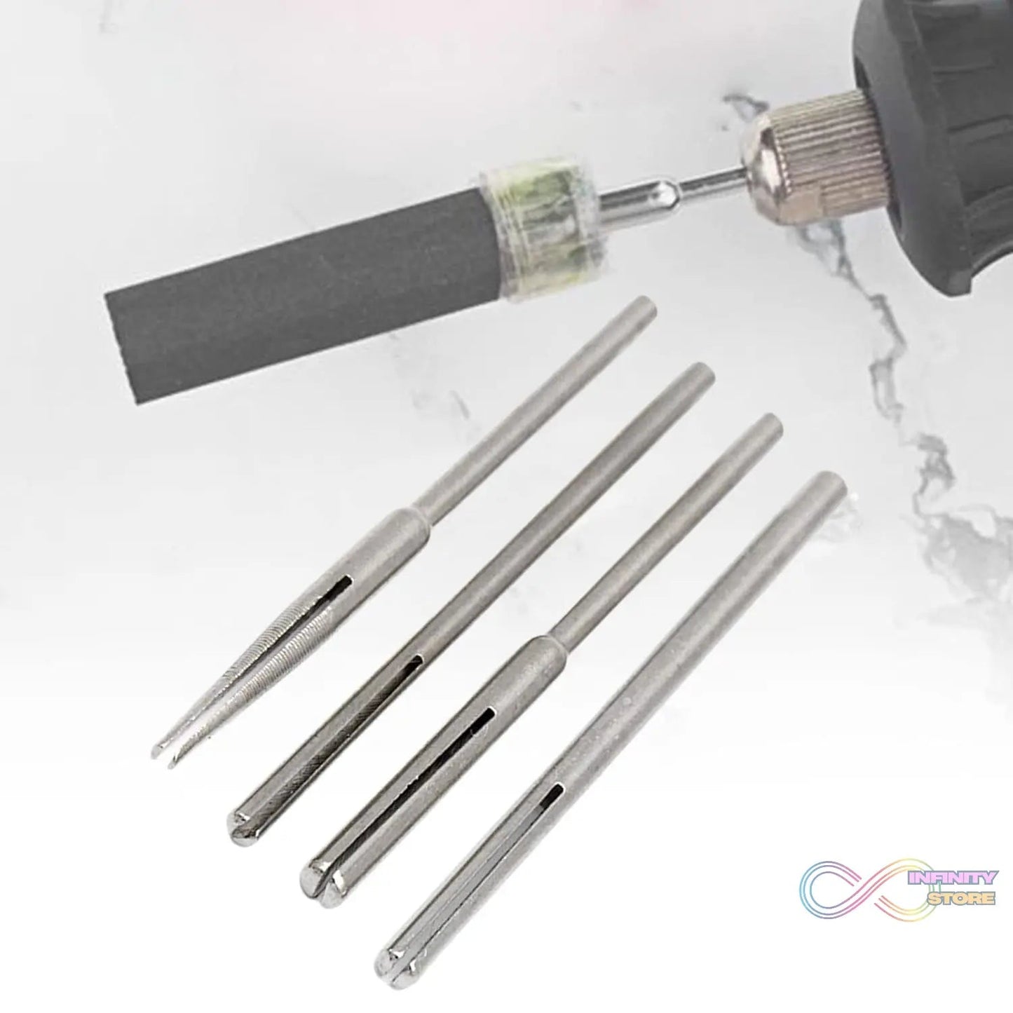 Sandpaper Clamp 3 mm Split Mandrels Long Abrasive Holder (4 Pcs Set) - infinityexculsivestore.com