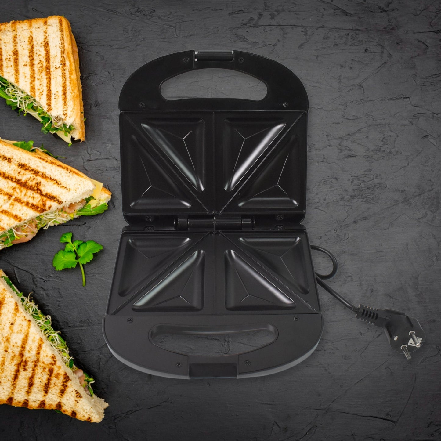 Sandwich Maker Makes Sandwich Non-Stick Plates| Easy to Use with Indicator Lights Sandwich toaster - infinityexculsivestore.com