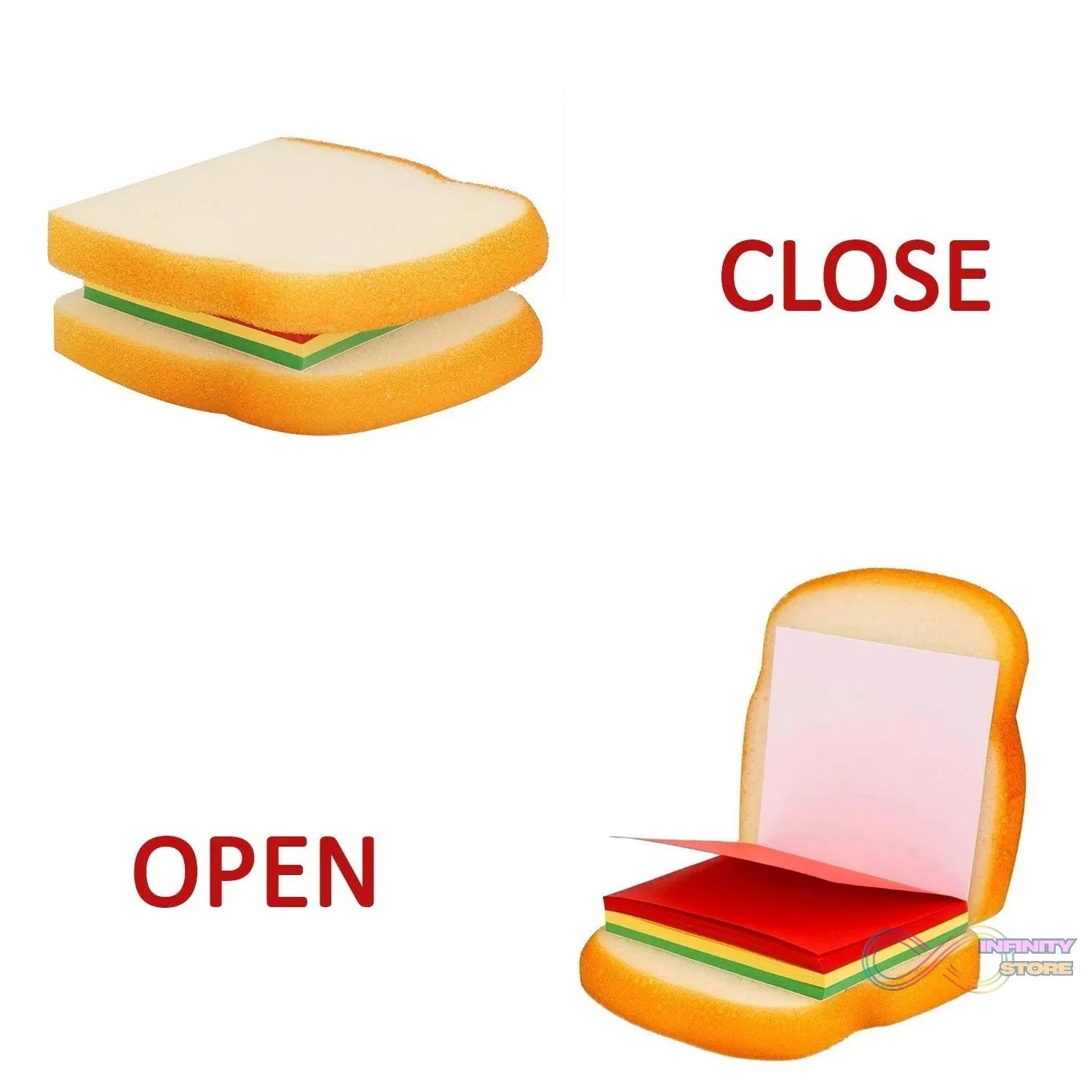Sandwich Shaped Note / Sticky Notes / Memo Notes, Unique Mini Notes (Multicolor) - infinityexculsivestore.com