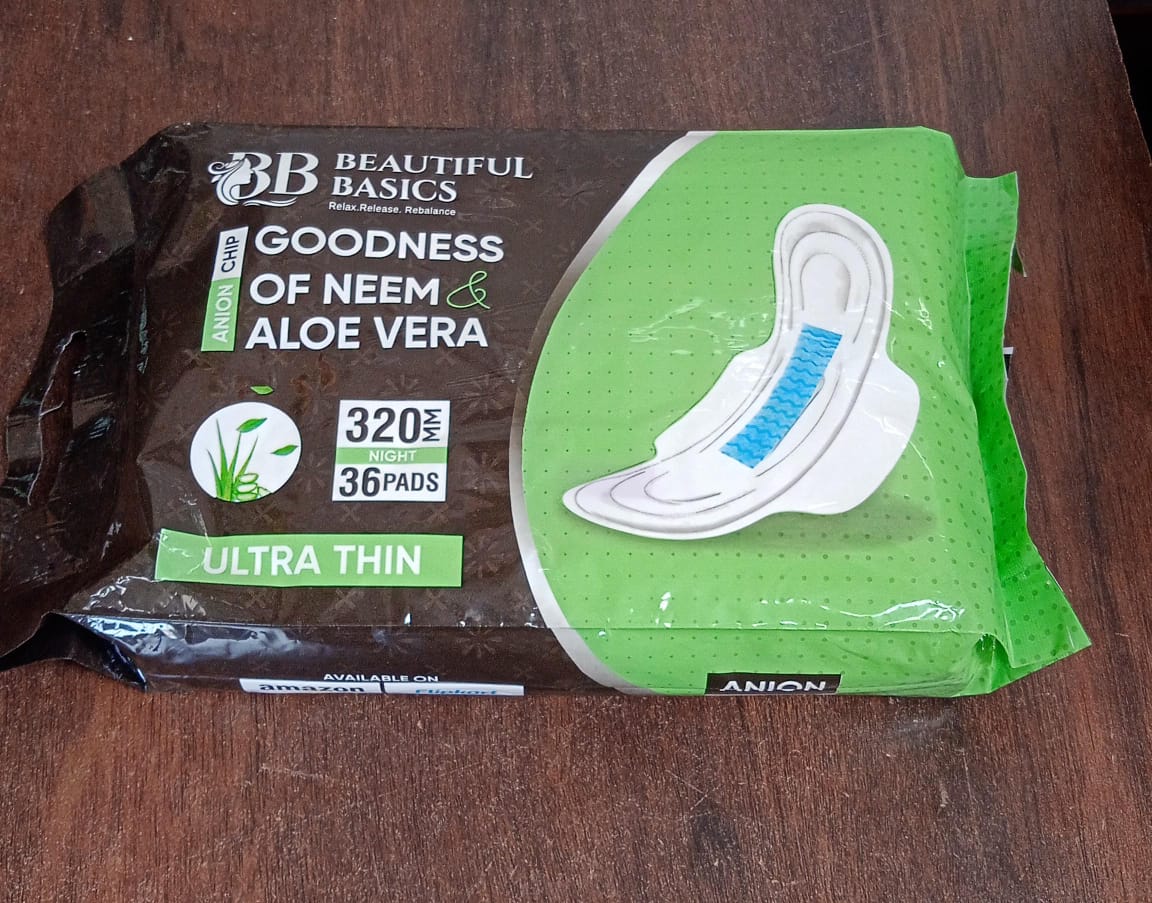 Sanitary Pads for Women With Goodness of Neem & Aloe Vera | Ultra Thin | Leakage Protection | PH Balance | With Antibacterial Anion Chip | 5X More Absorbance (320 mm / 36 Pads) - infinityexculsivestore.com