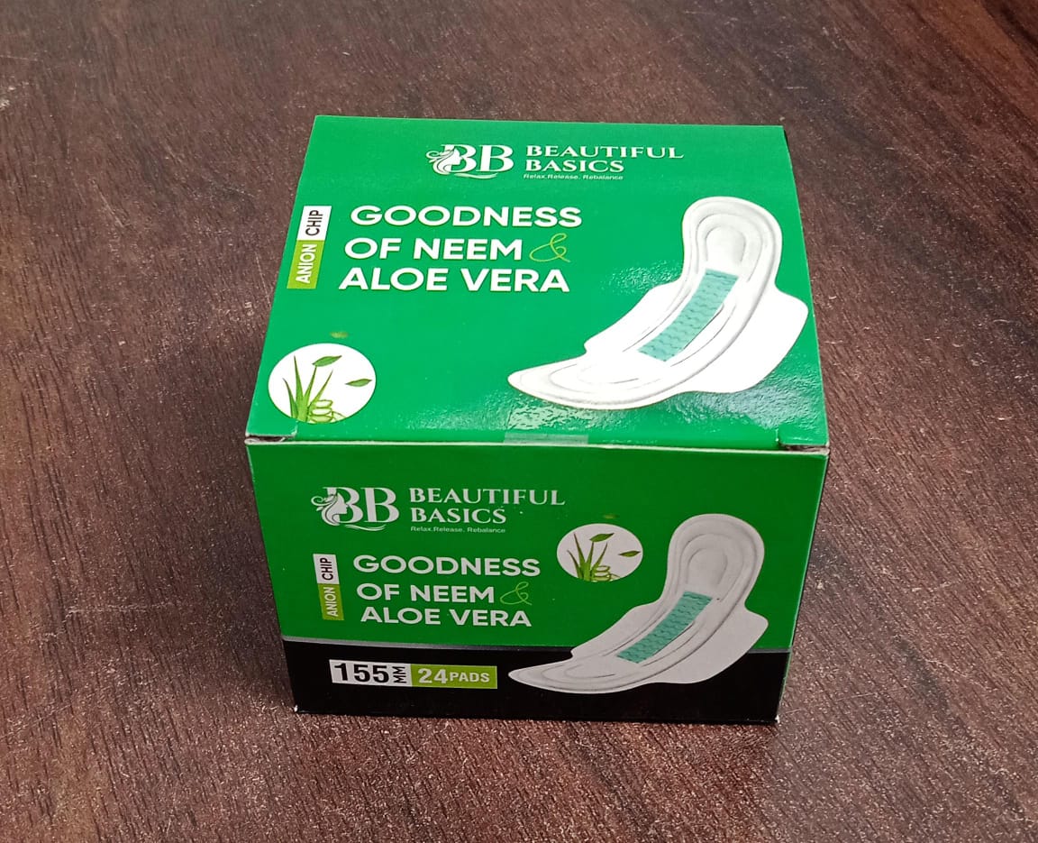 Sanitary Pantyliner with Neem & Aloe Vera, Ultra Thin, PH Balanced, Antibacterial (24 Pads, 155mm) - infinityexculsivestore.com
