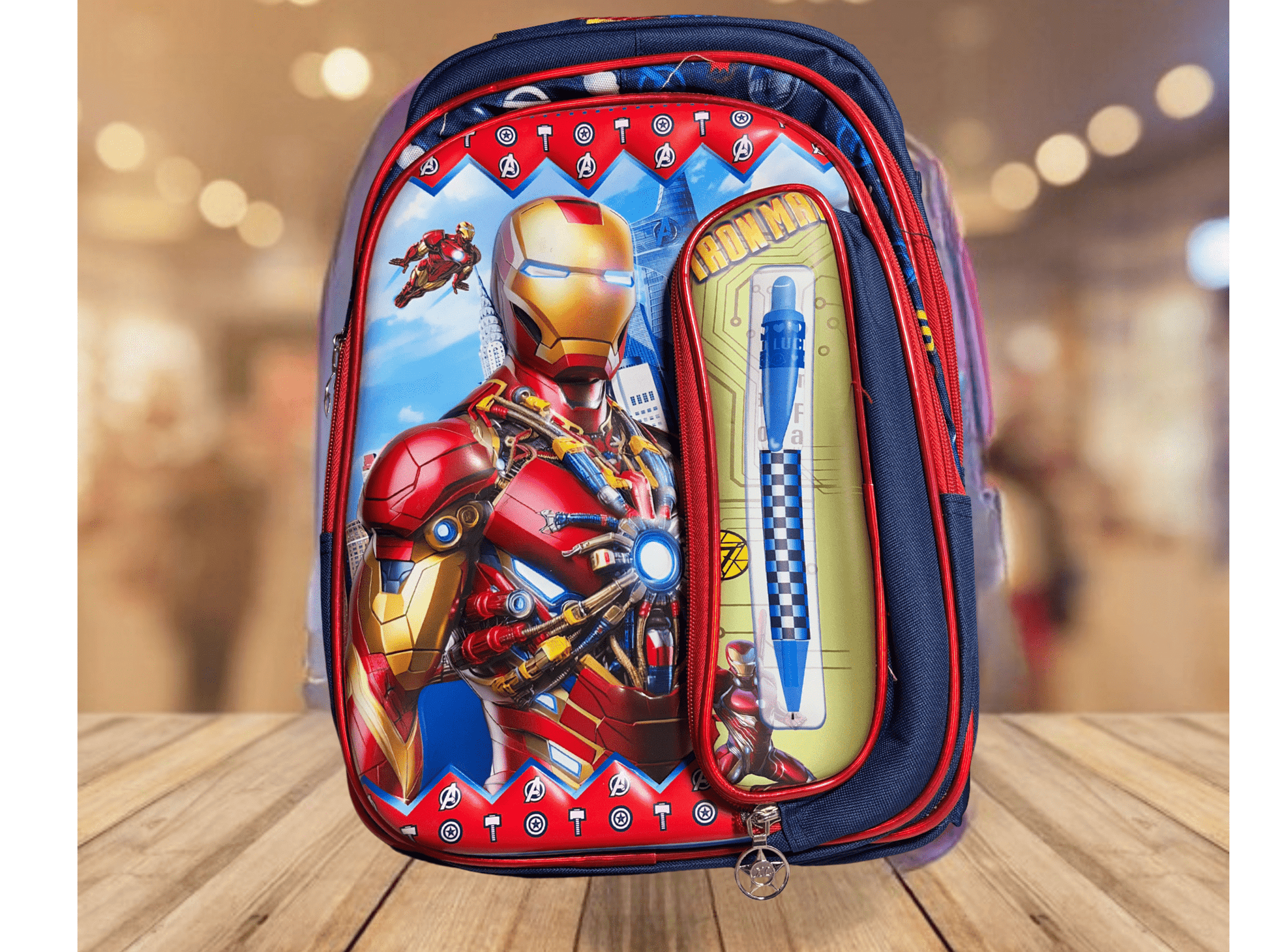 School Bag - Printing 2 Compartment Cartoon Character Backpack Light - Weight (Iron Man) Item - infinityexculsivestore.com