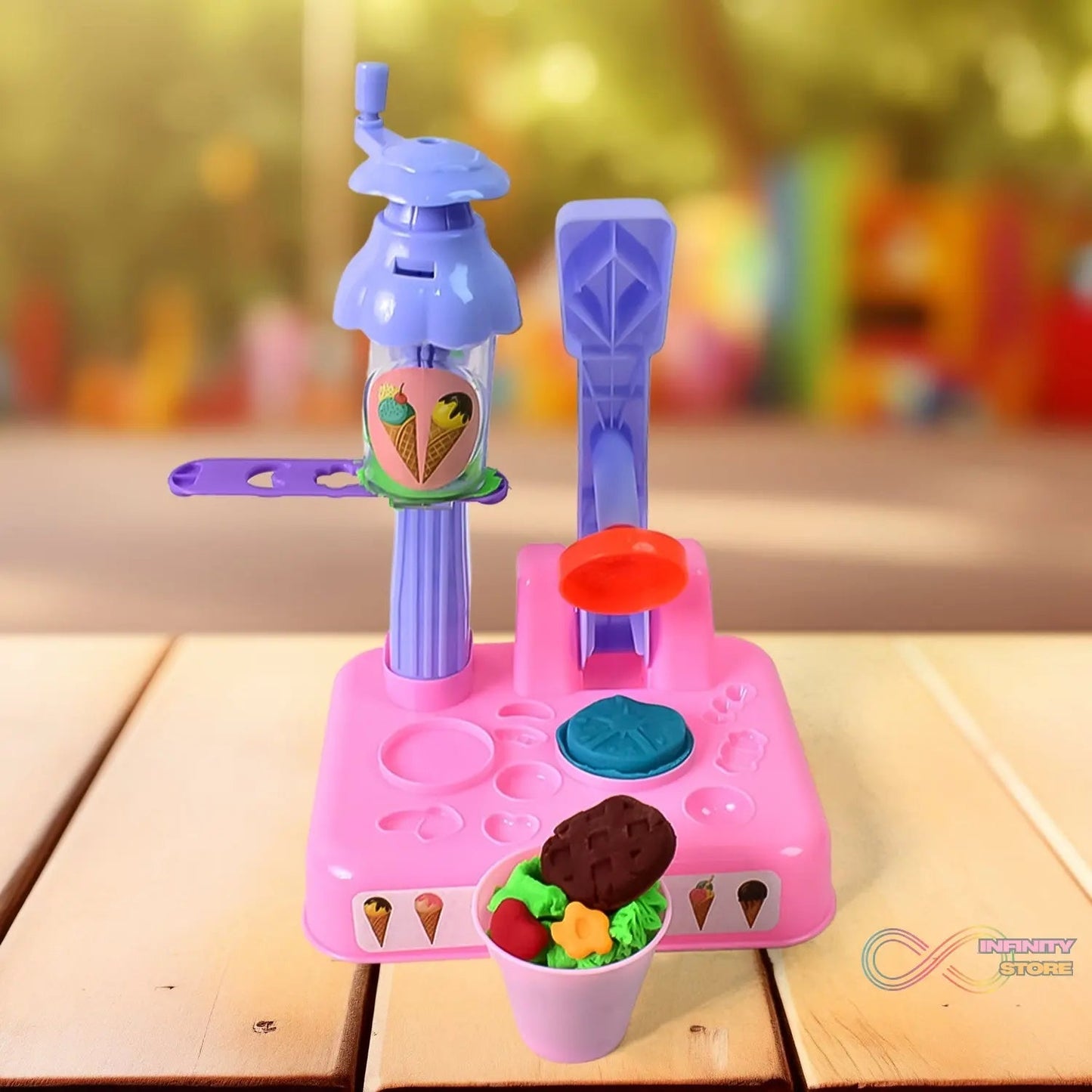 Scoop and Play Set, Color Dough for Kids Play Toys, Ice Cream Maker Machine (36 Pcs Set) - infinityexculsivestore.com