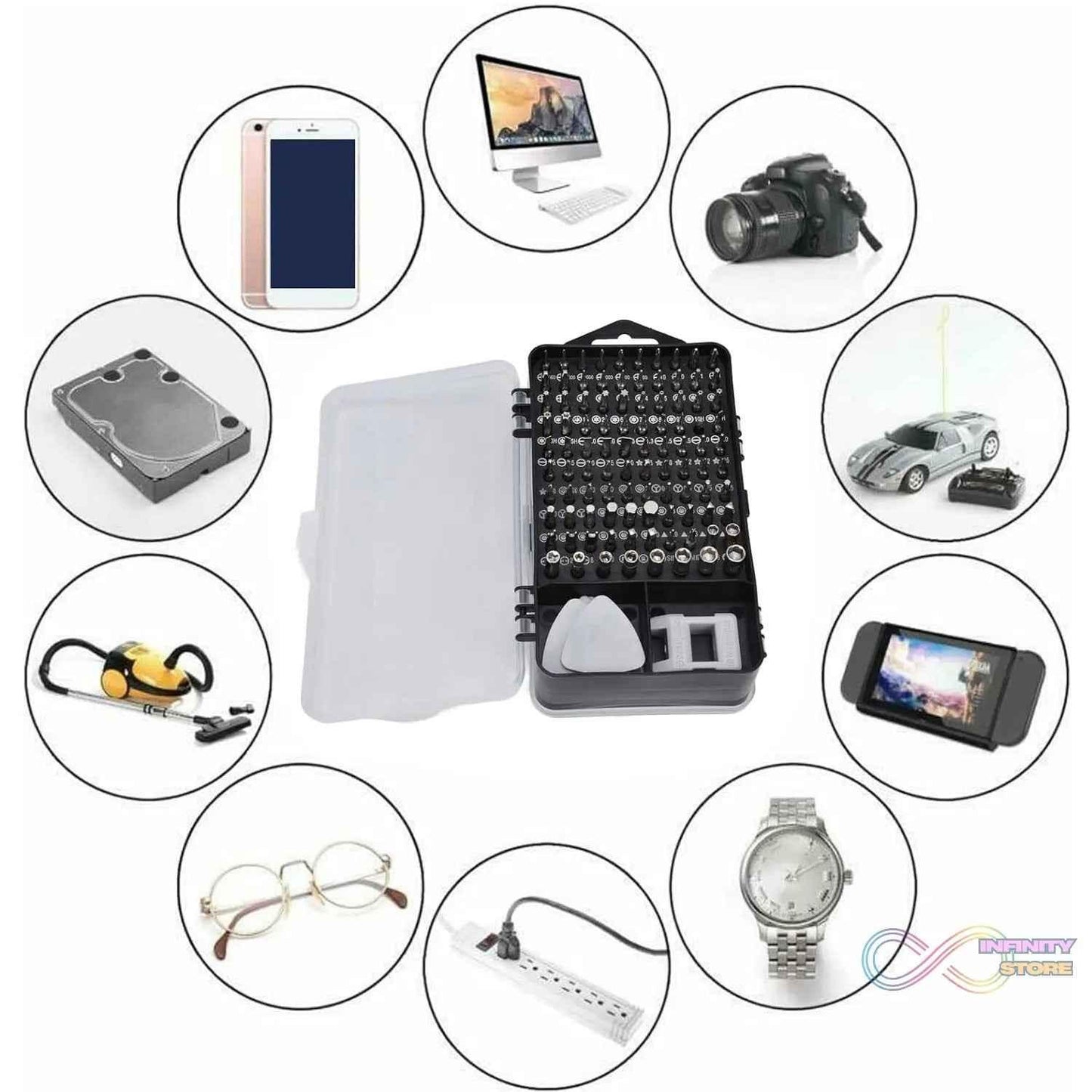 Screwdriver Electronic Laptop, Mobile Repair Tool Kit (117 Pcs Set) - infinityexculsivestore.com