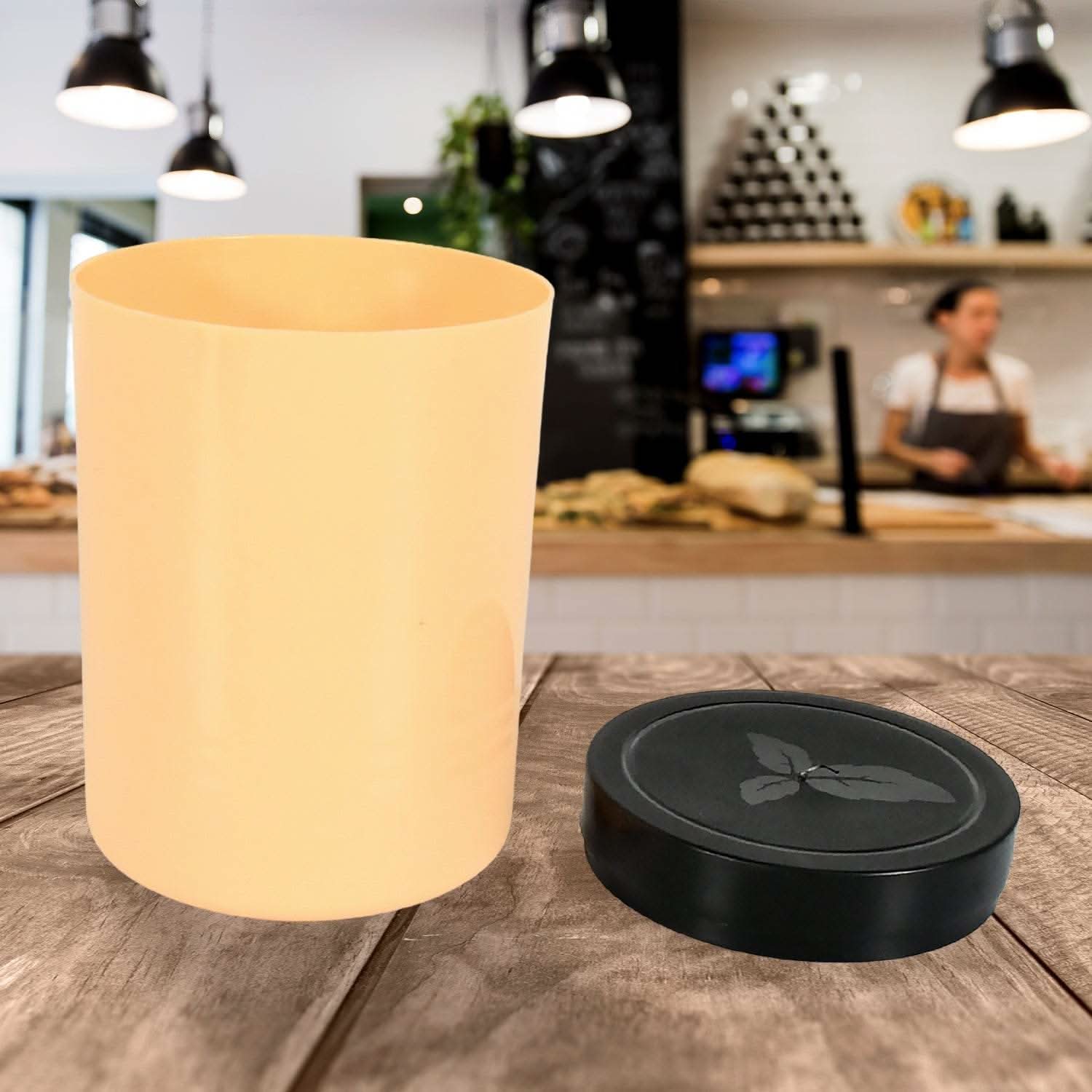 Accurate Seal Tea Sugar Coffee Container, Plastic Damru Shaped Tea, Coffee, Sugar Canisters Jar, New Airtight Food Seal Containers for Salt, Dry Fruit, Grocery 2 Section (800 ML Approx) - infinityexculsivestore.com