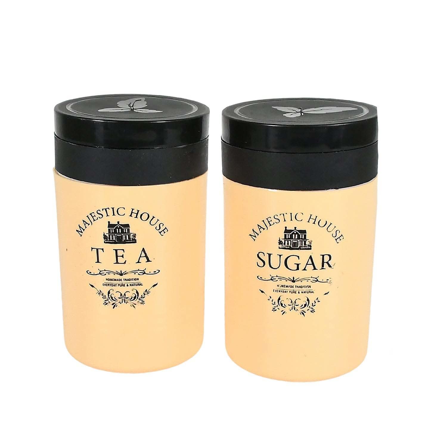 Accurate Seal Tea Sugar Coffee Container, Plastic Damru Shaped Tea, Coffee, Sugar Canisters Jar, New Airtight Food Seal Containers for Salt, Dry Fruit, Grocery 2 Section (800 ML Approx) - infinityexculsivestore.com