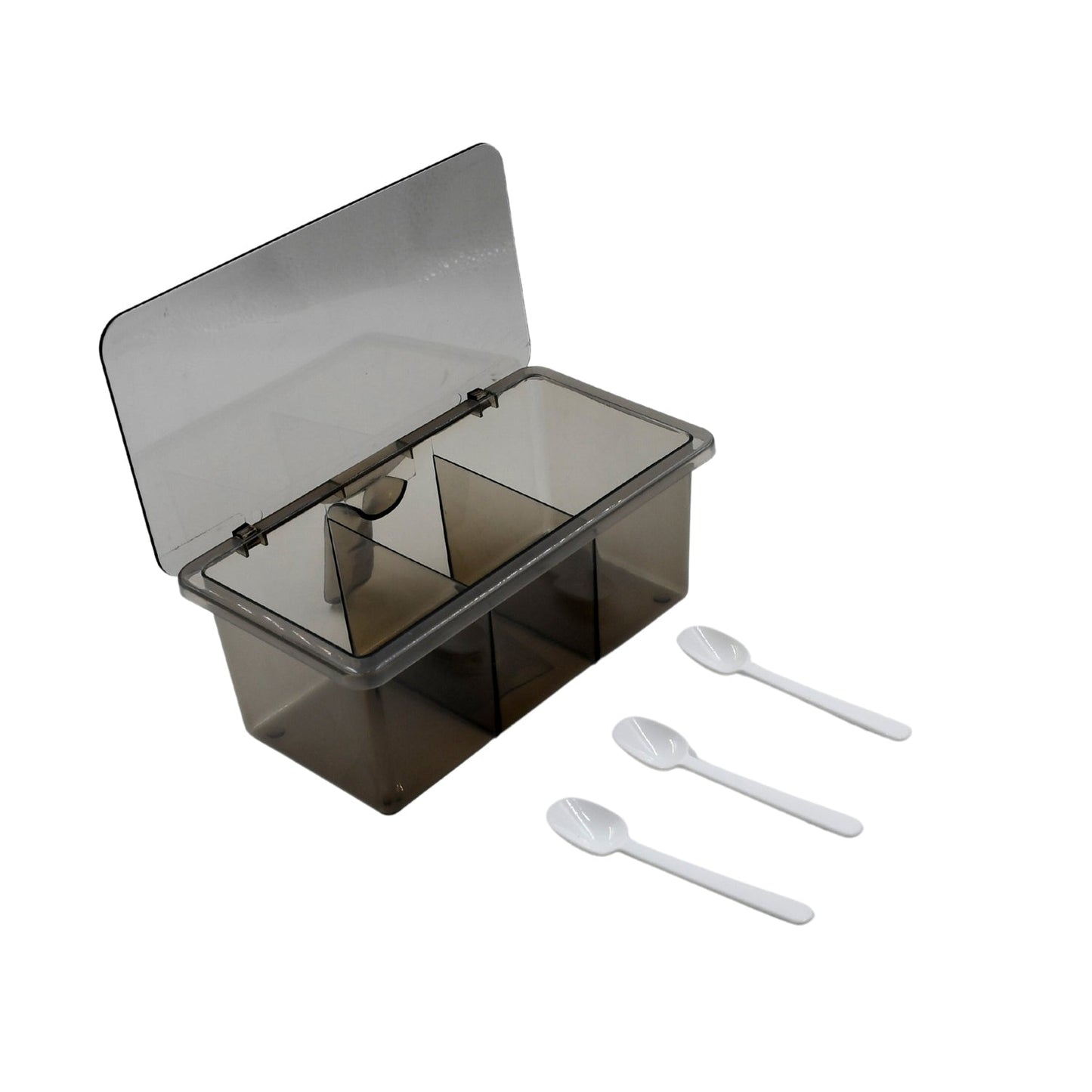 Seasoning Box, Portable Durable 3 Divided Sections with Lid Spice Box Serving Set, for Bars, Restaurants Coffee Shops, Hotels - infinityexculsivestore.com