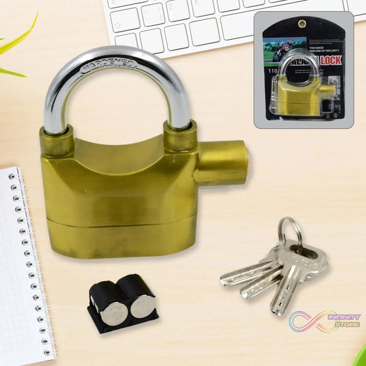Security Alarm Metallic Lock System with 3 Keys (1 Set / Mix Color) - infinityexculsivestore.com