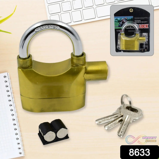 Security Alarm Metallic Lock System with 3 Keys (1 Set / Mix Color) - infinityexculsivestore.com