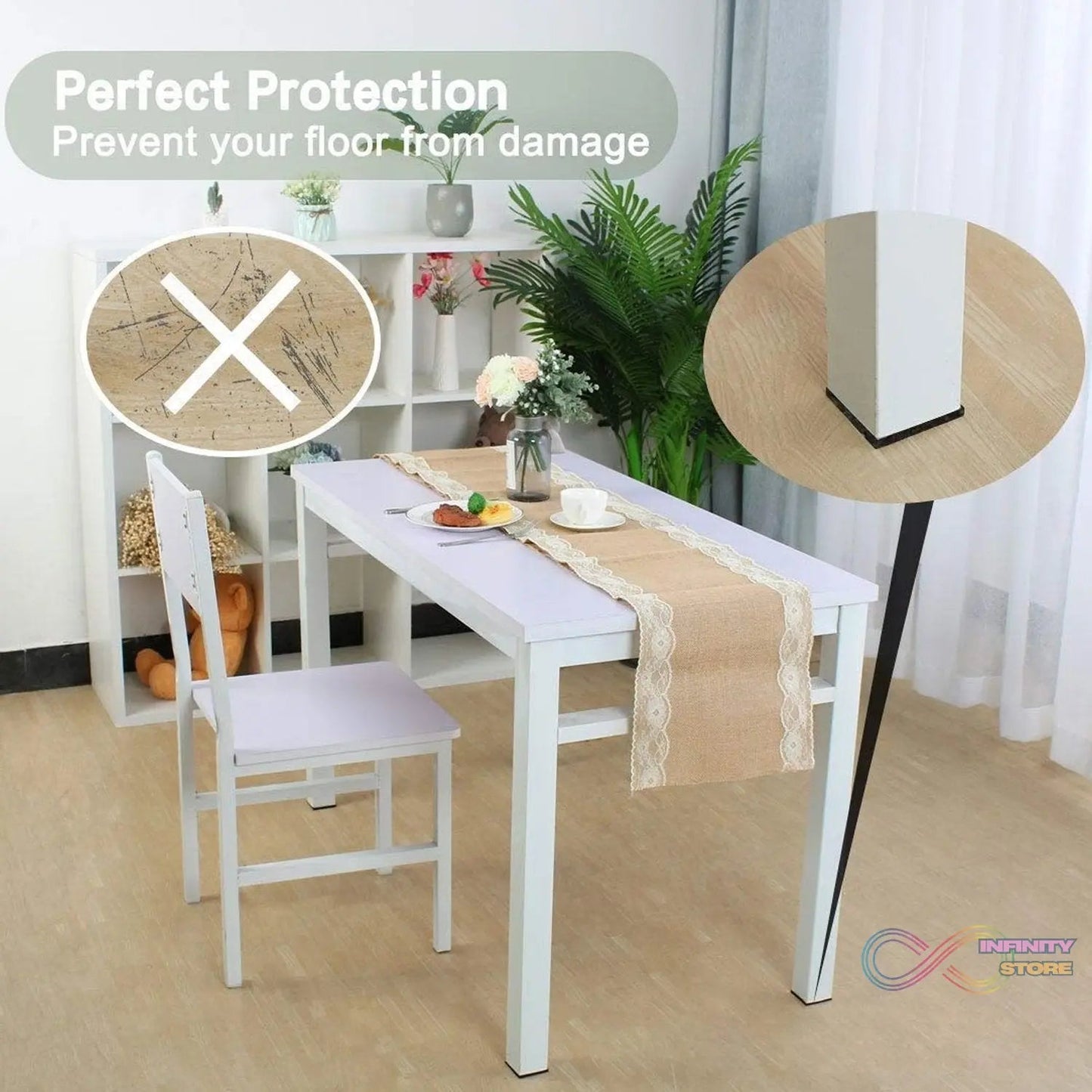Self Adhesive Furniture Pads - Square (18 Pcs Set) - infinityexculsivestore.com