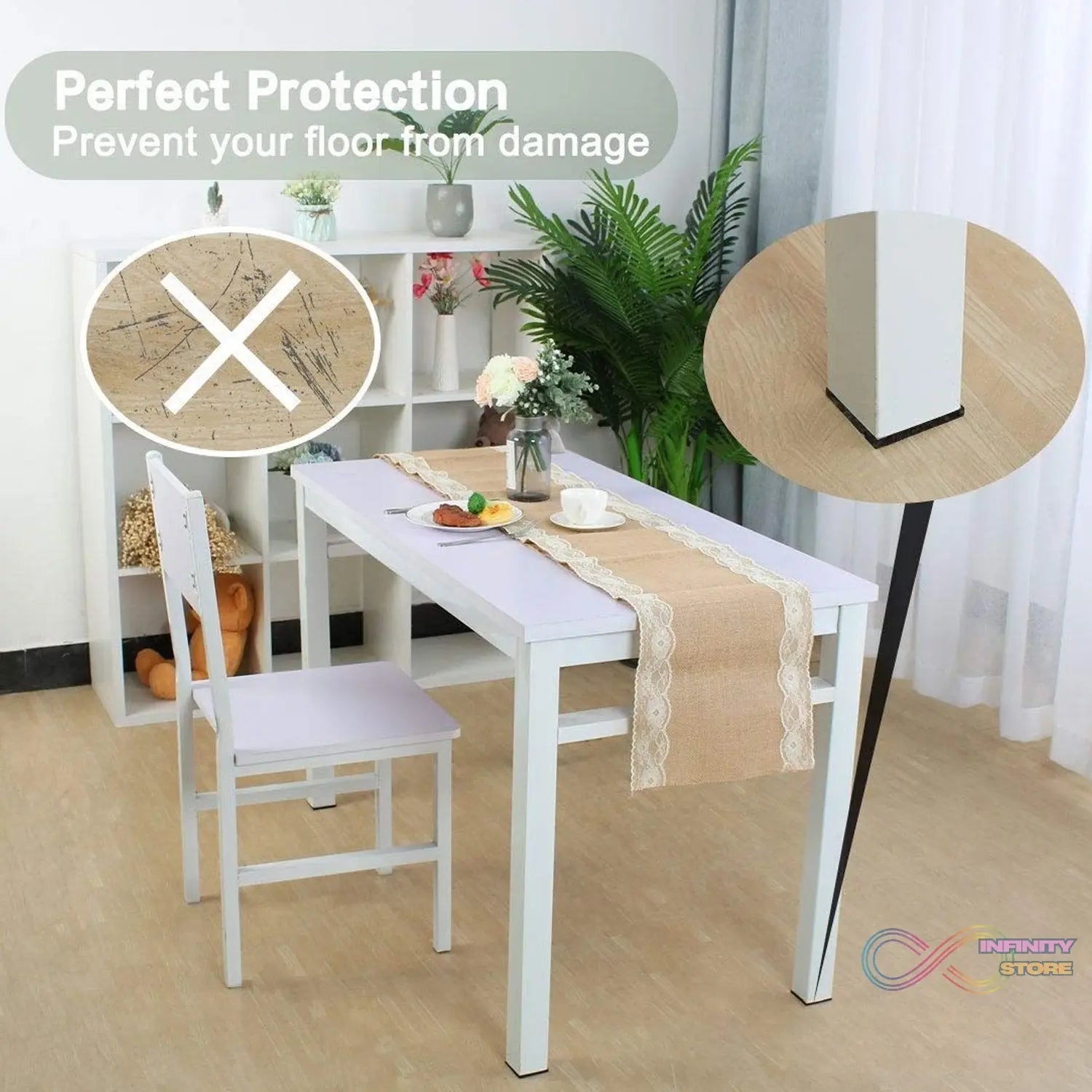Self Adhesive Furniture Pads - Square (18 Pcs Set) - infinityexculsivestore.com