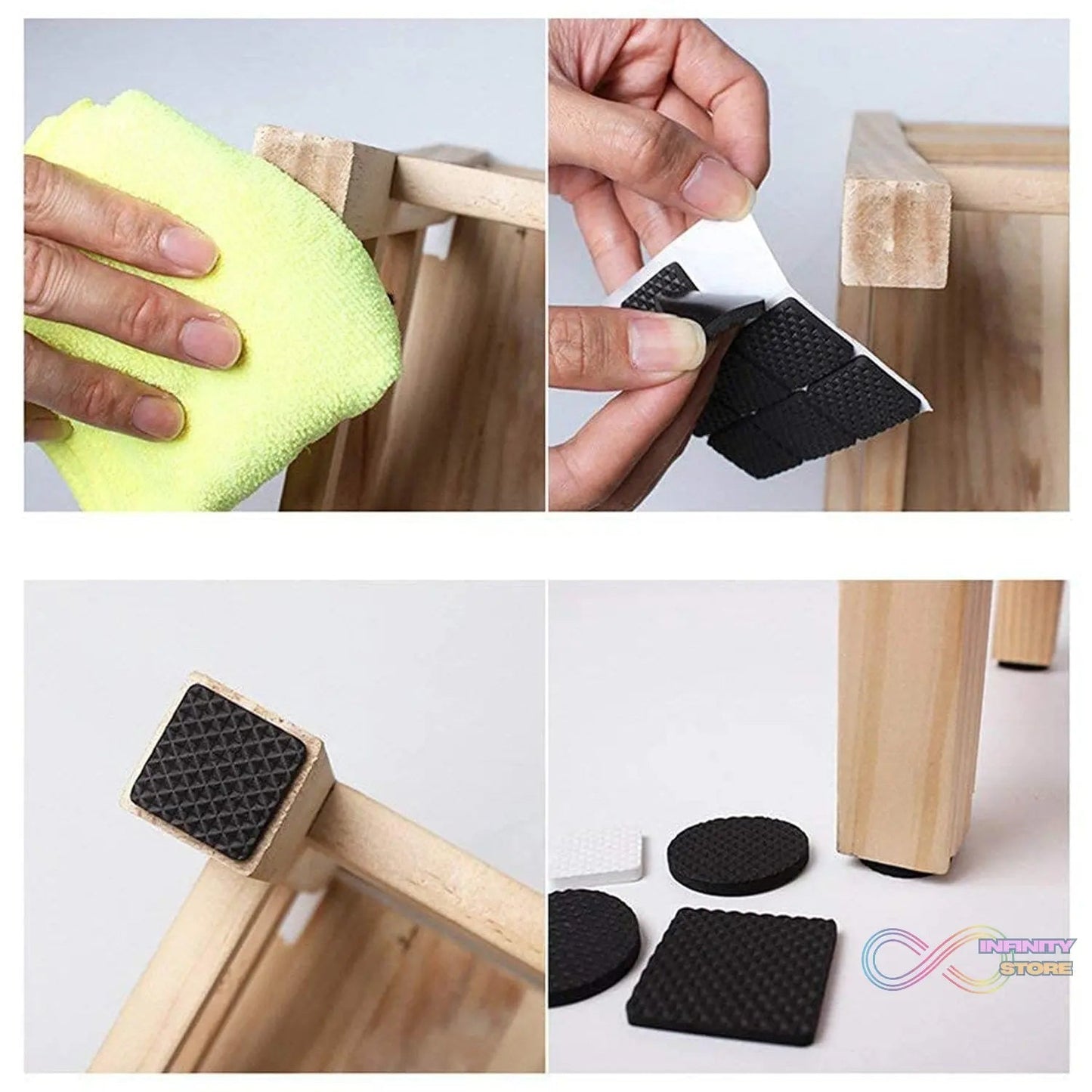 Self Adhesive Furniture Pads - Square (18 Pcs Set) - infinityexculsivestore.com