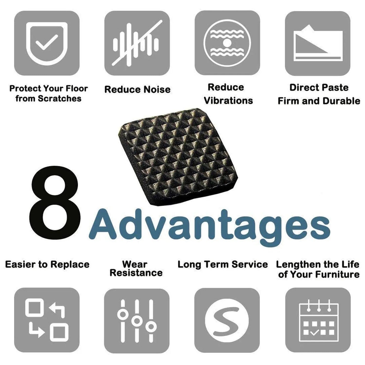 Self Adhesive Furniture Pads - Square (18 Pcs Set) - infinityexculsivestore.com