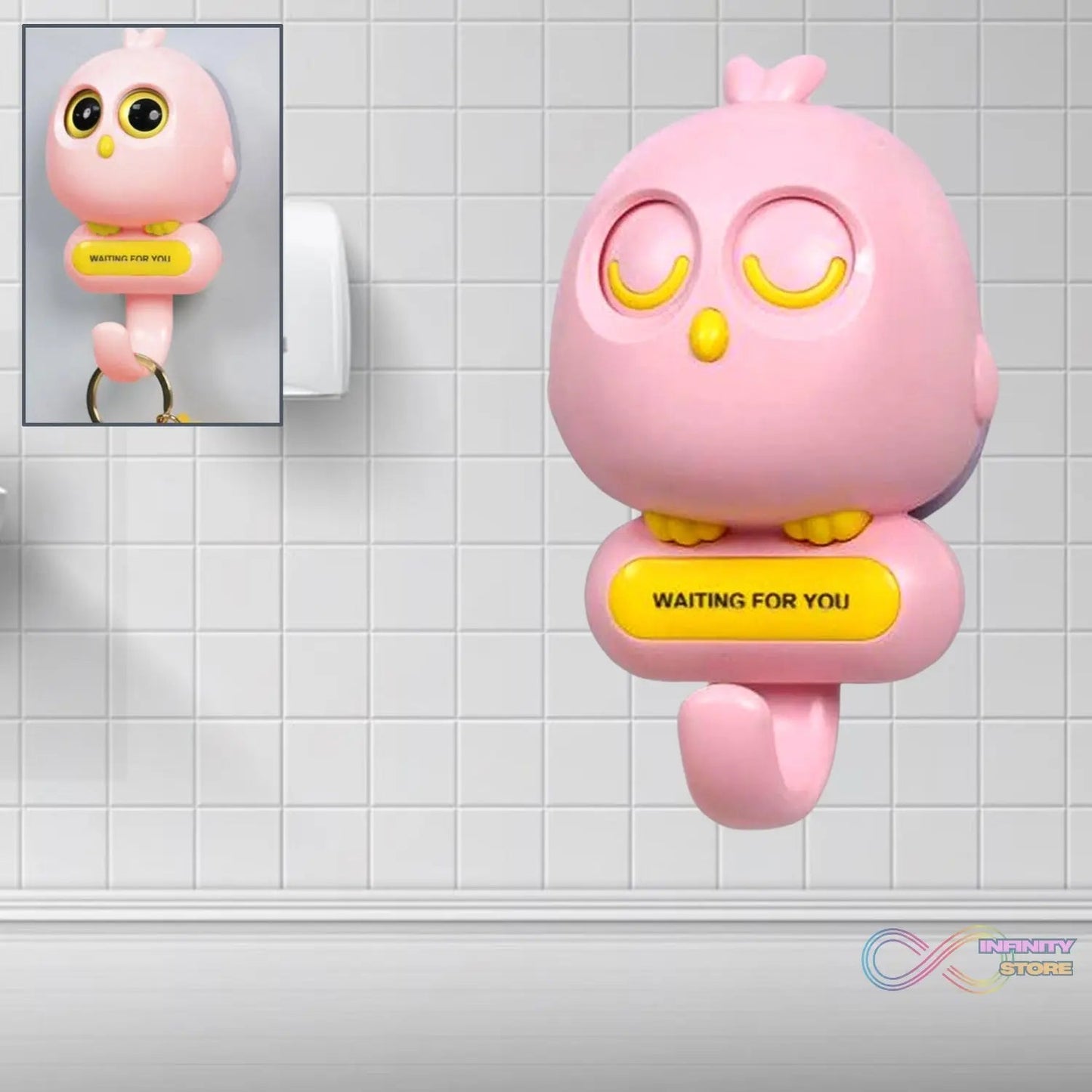 Self Adhesive Wall Hooks Eye Catching Cute Bird Hook, Automatic Open Close Eyes Creative wall Hook (1 Pc) - infinityexculsivestore.com