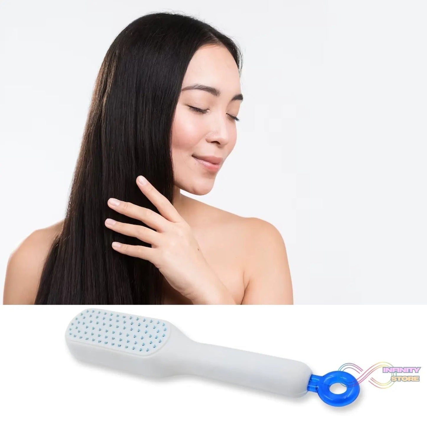 Self - Cleaning Hairbrush, Massage Comb (1 Pc / With Box) - infinityexculsivestore.com