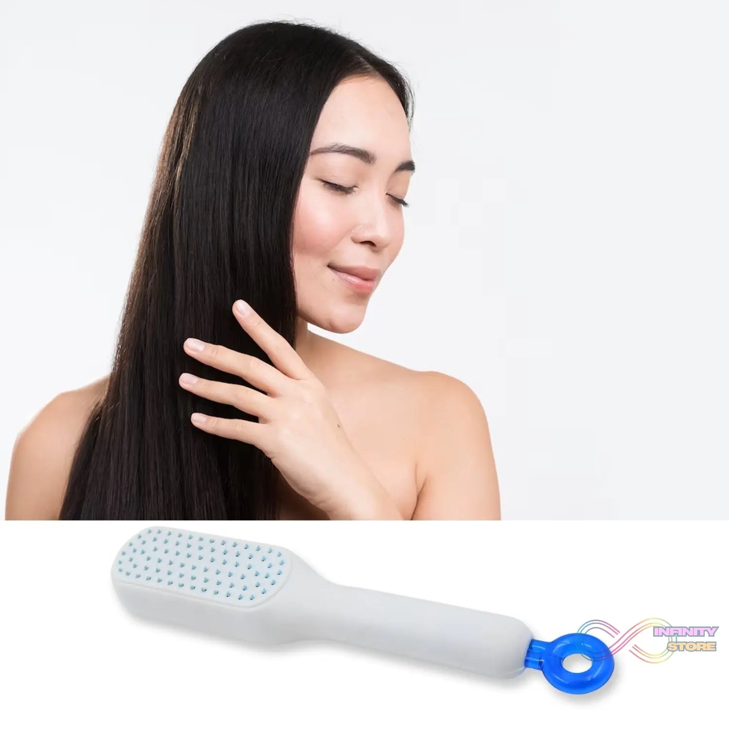 Self - Cleaning Hairbrush, Massage Comb (1 Pc / With Box) - infinityexculsivestore.com