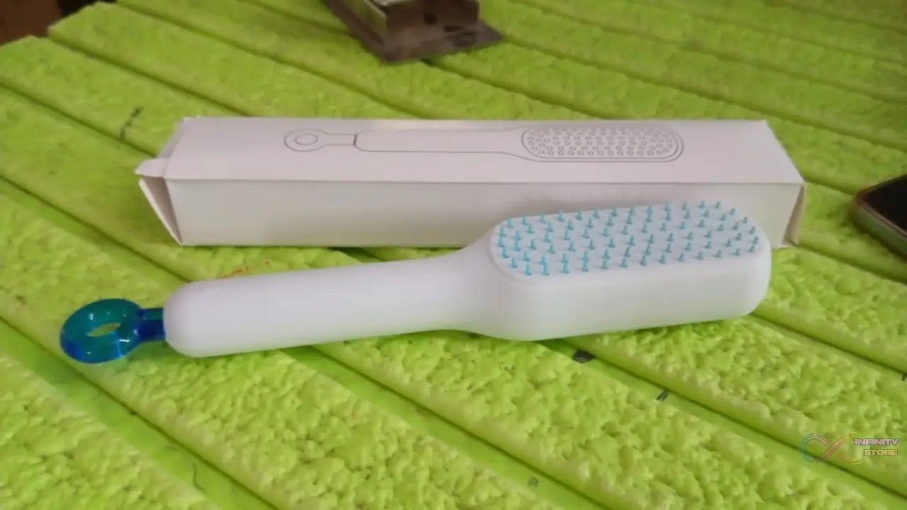 Self - Cleaning Hairbrush, Massage Comb (1 Pc / With Box) - infinityexculsivestore.com