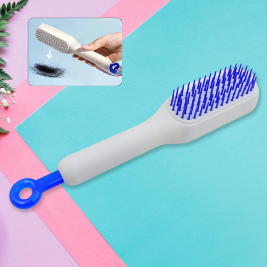 Self - Cleaning Hairbrush, Self - Cleaning Anti - Static Detangling Massage Comb, One - pull Clean Scalable Rotate Lifting Self Cleaning Hairbrush Hair Styling Tools - infinityexculsivestore.com