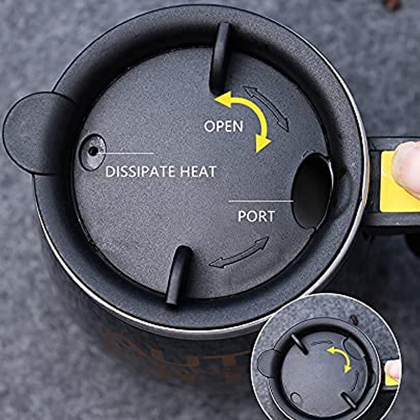 Self Stirring Mug With Lid used in all kinds of household and official places for serving drinks, coffee, any types of beverages etc. (1 Pc / 400 ML) - infinityexculsivestore.com