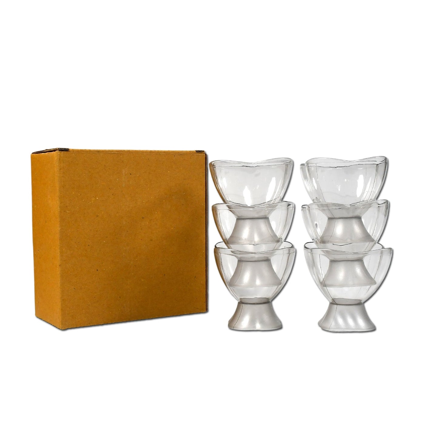 Serving Dessert Bowl Set - 6pcs Ice Cream, Salad, and Fruit Bowls (Brown Box) - infinityexculsivestore.com